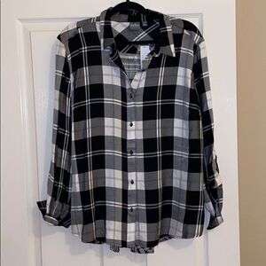 Black and white button down